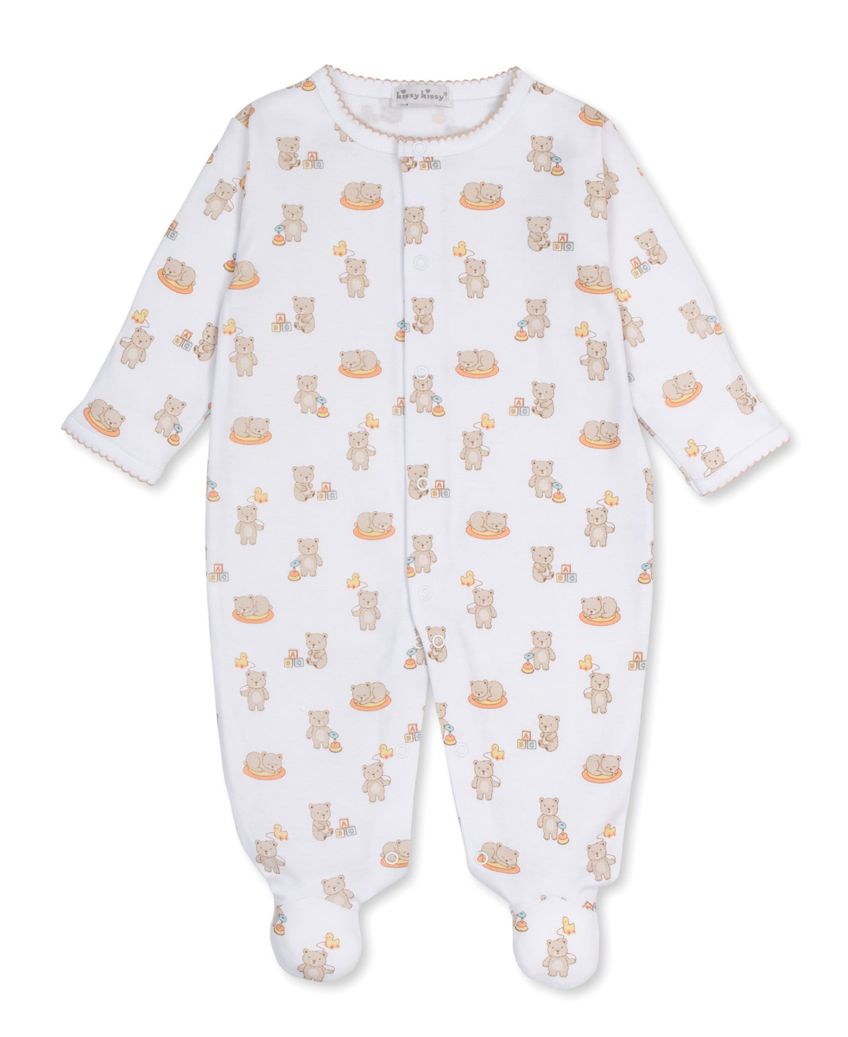 kissy kissy Kissy Kissy Bearly Blessed Zipper Footie