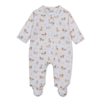 kissy kissy Kissy Kissy Puppy Paws Jacquard Zipper Footie