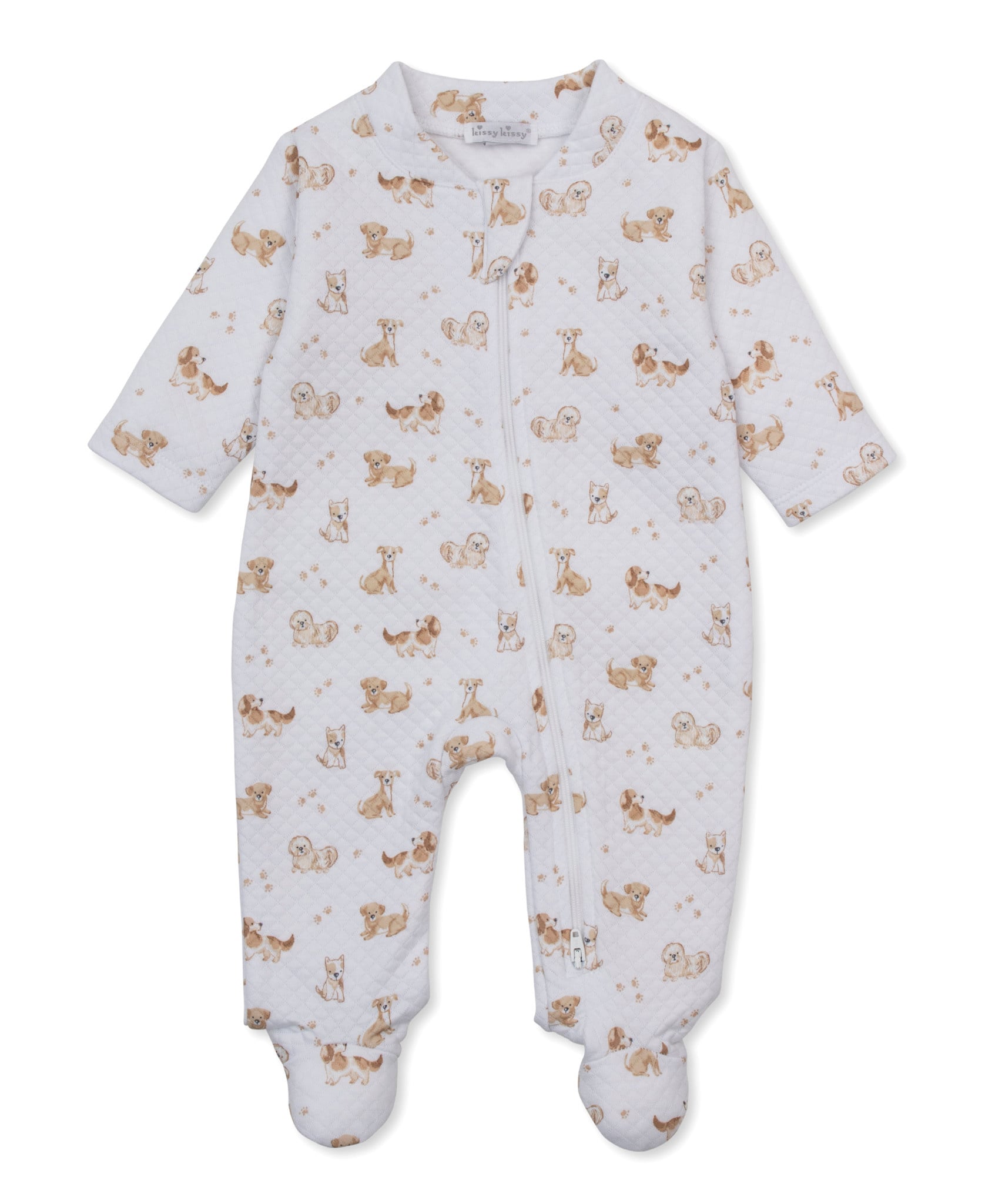 kissy kissy Kissy Kissy Puppy Paws Jacquard Zipper Footie