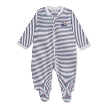 kissy kissy Kissy Kissy Bears On the Go Stripe Zip Footie
