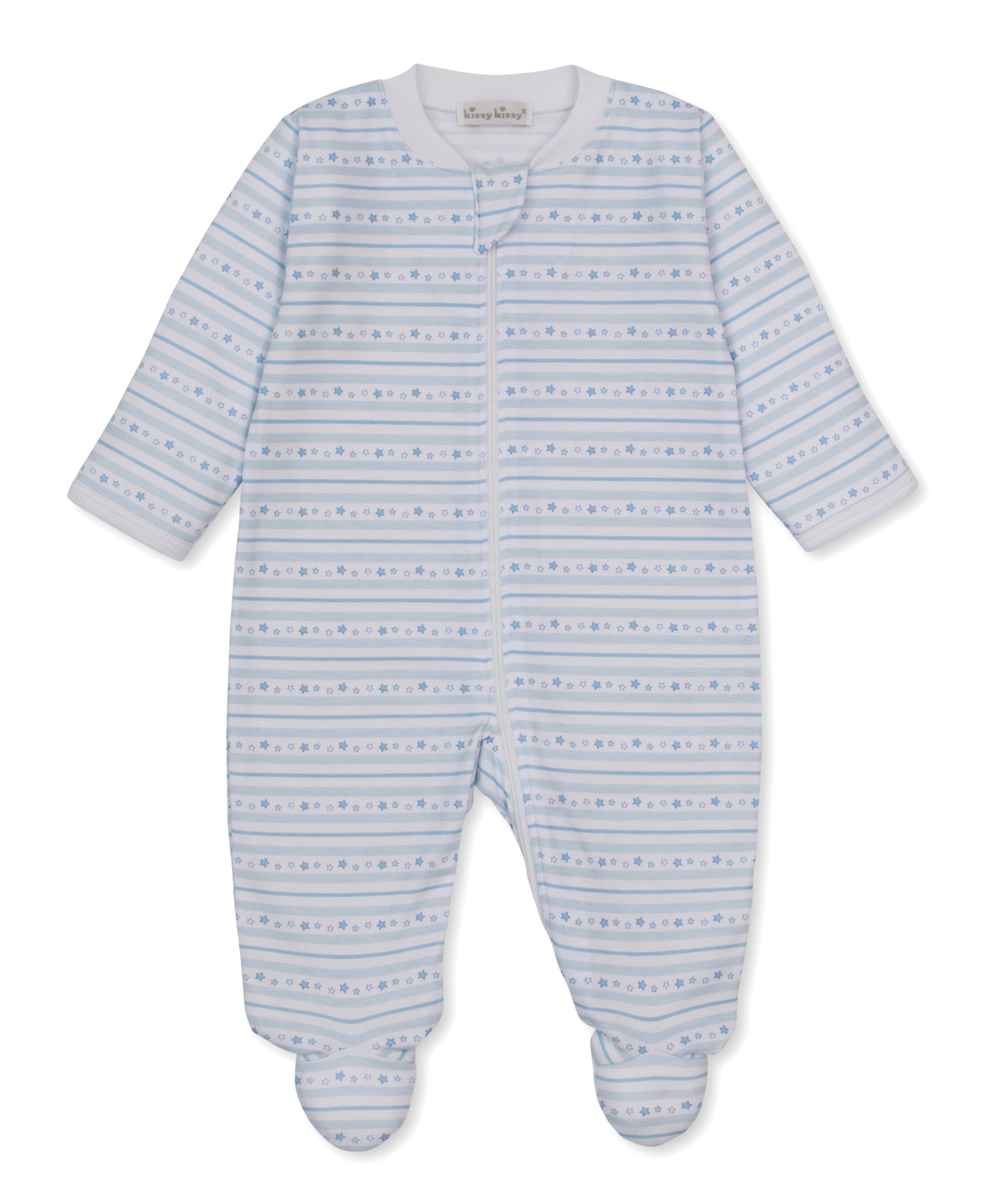 kissy kissy Kissy Kissy Starry Stripes Zip Footie