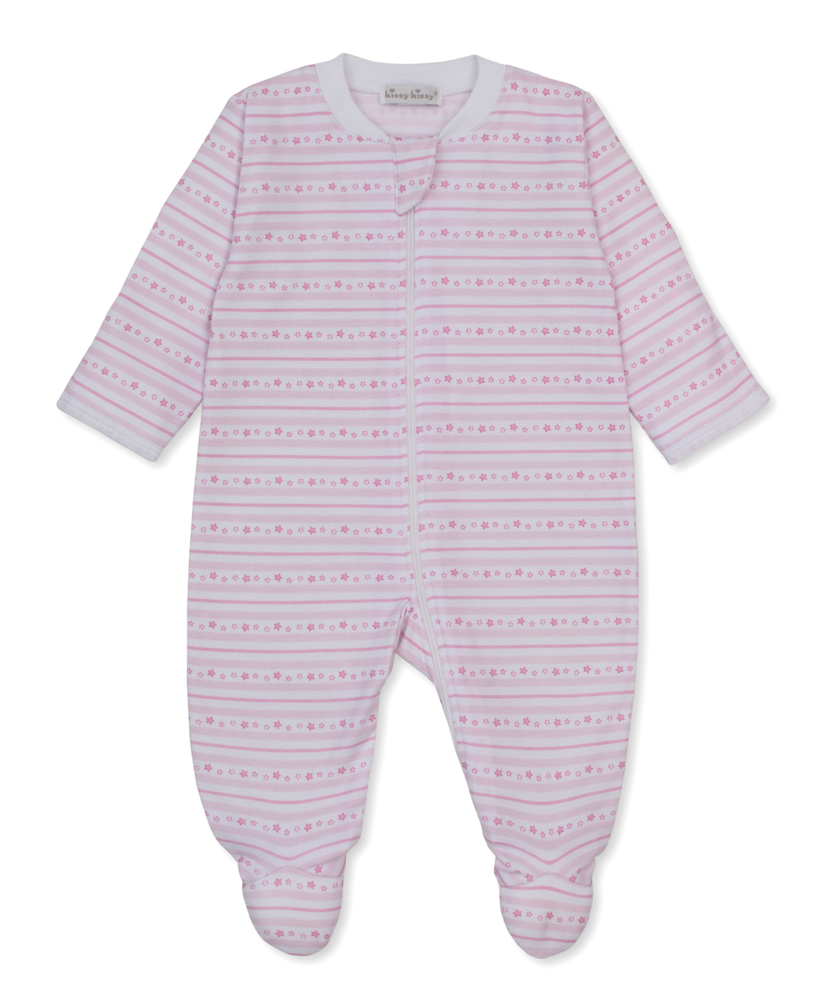 kissy kissy Kissy Kissy Starry Stripes Zip Footie