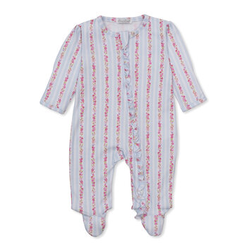 kissy kissy Kissy Kissy Rose Renaissance Stripe Zip Footie