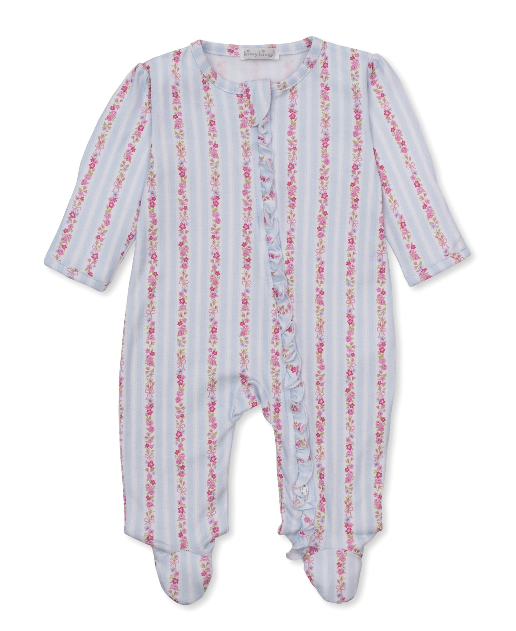 kissy kissy Kissy Kissy Rose Renaissance Stripe Zip Footie