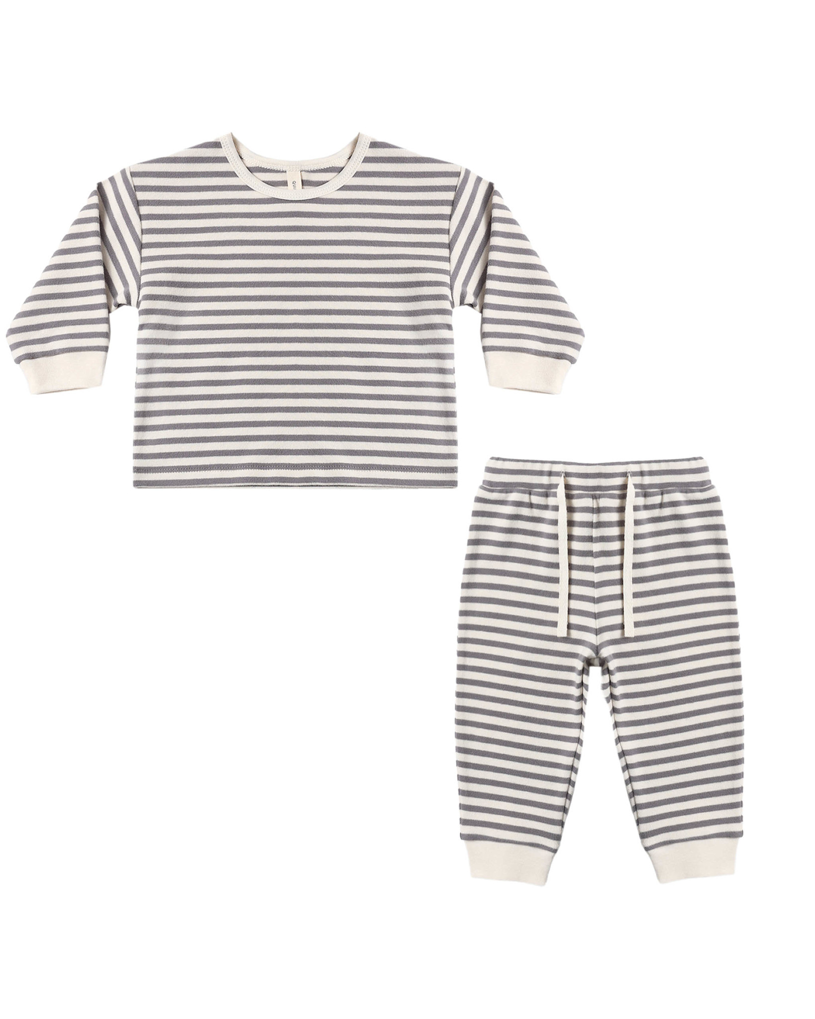Quincy Mae Quincy Mae Slate Stripe Cozy Set