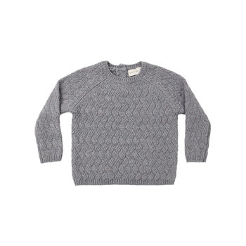 Quincy Mae Quincy Mae Heathered Slate Knit Sweater & Pant Set
