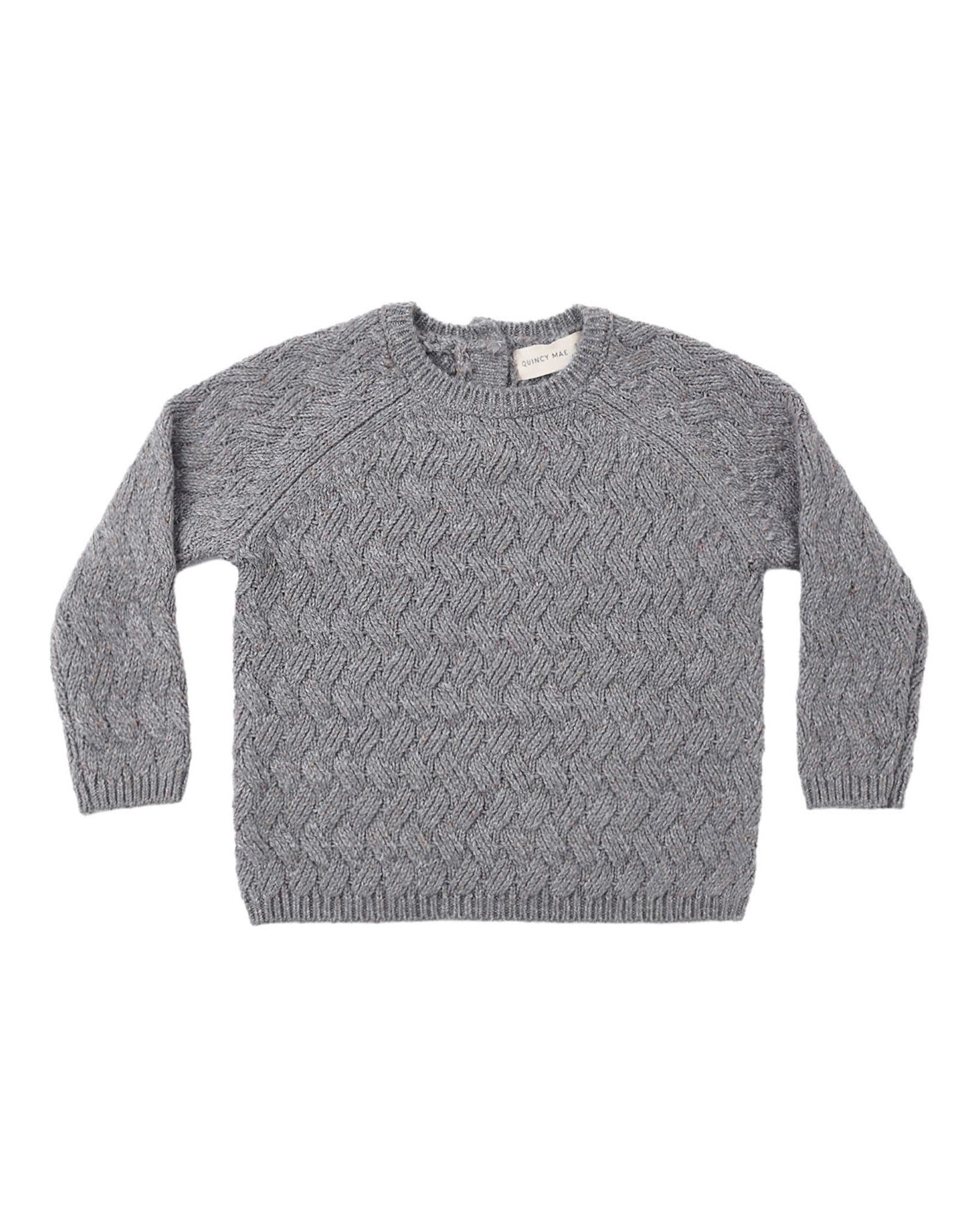 Quincy Mae Quincy Mae Heathered Slate Knit Sweater & Pant Set
