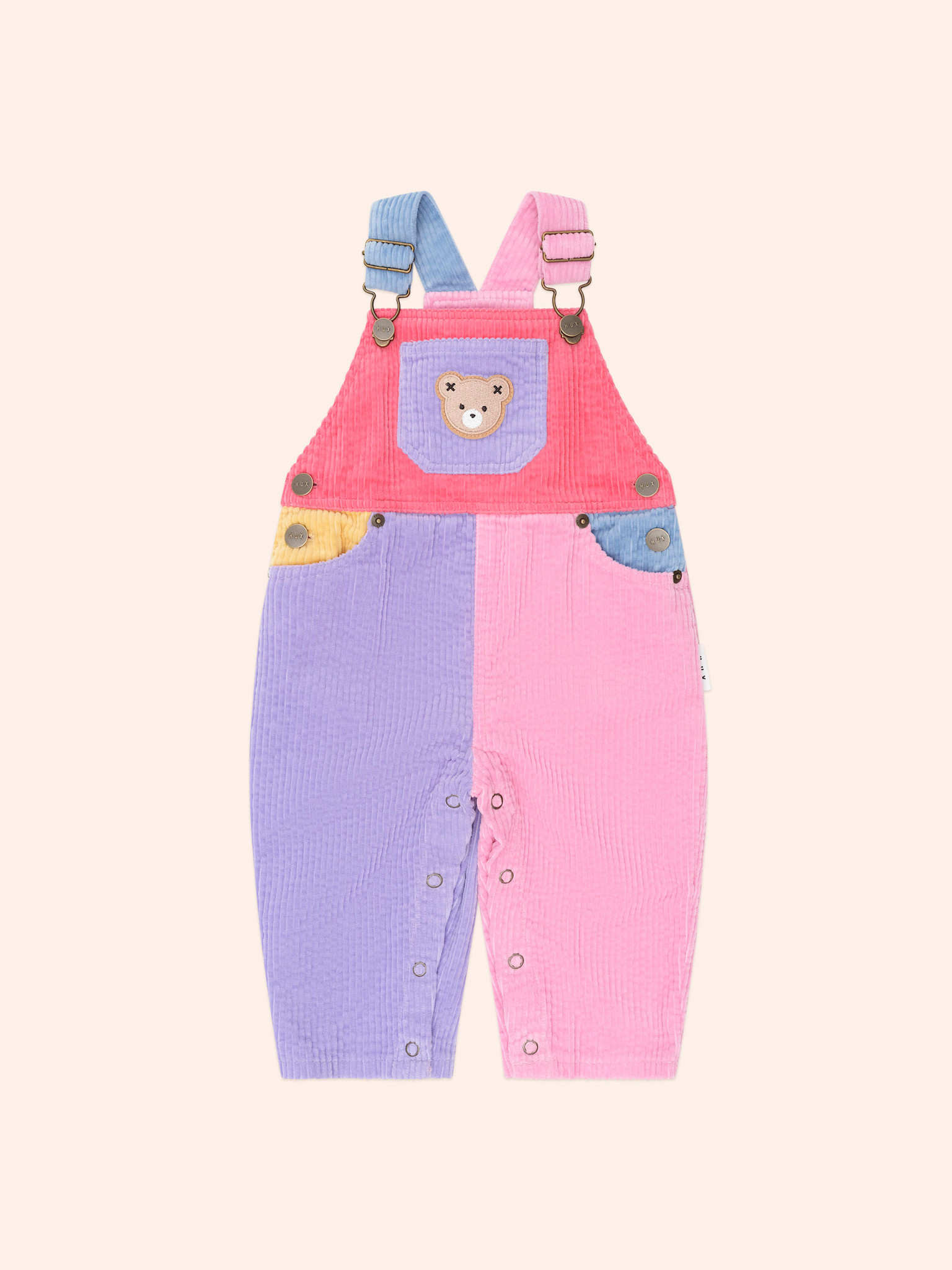 Huxbaby Huxbaby Pink Color Block Cord Overalls