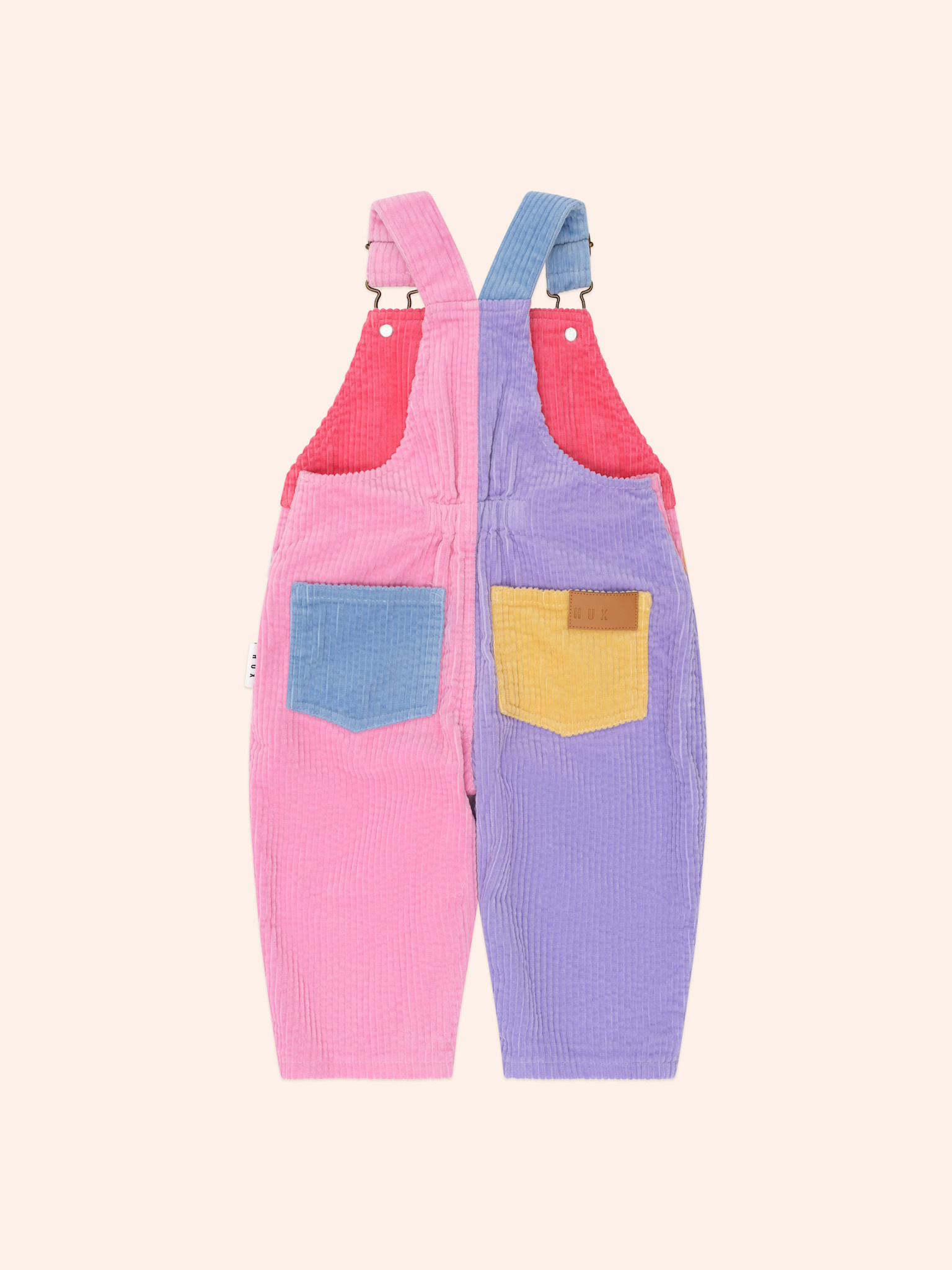 Huxbaby Huxbaby Pink Color Block Cord Overalls