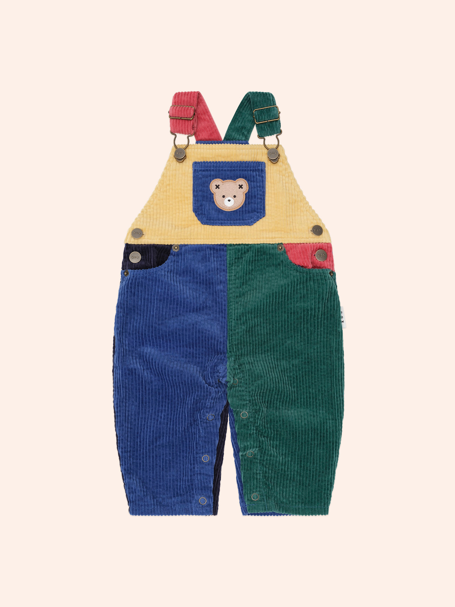 Huxbaby Huxbaby Blue Color Block Cord Overalls