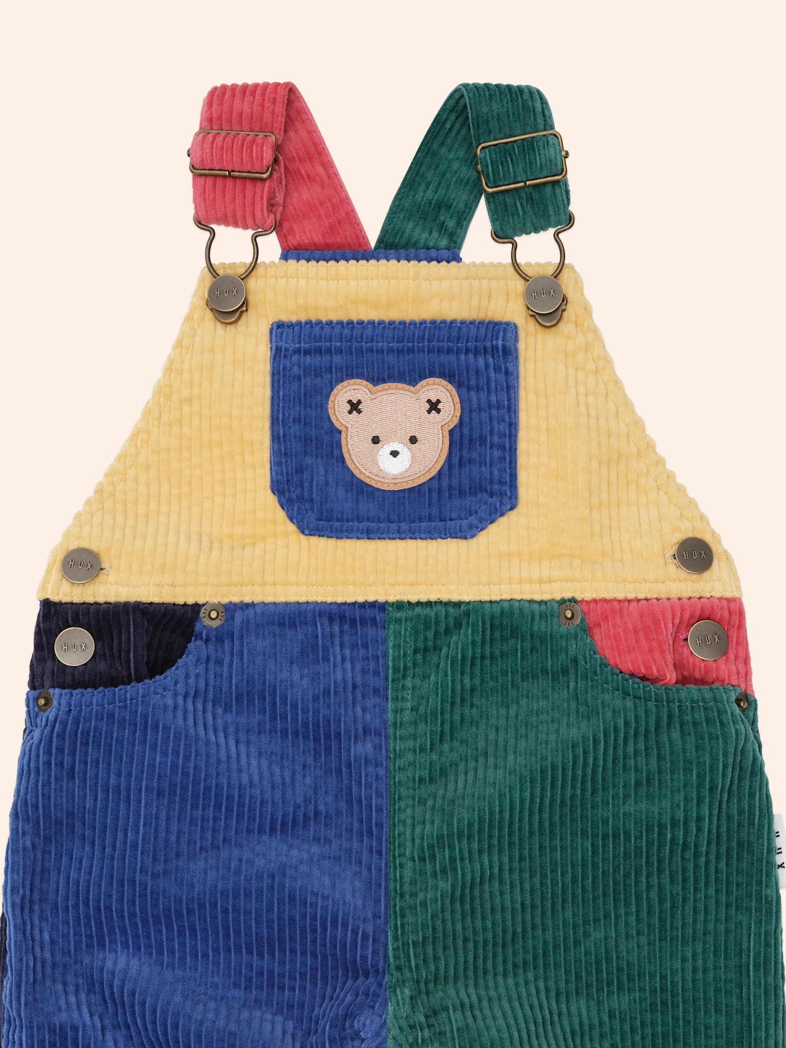 Huxbaby Huxbaby Blue Color Block Cord Overalls