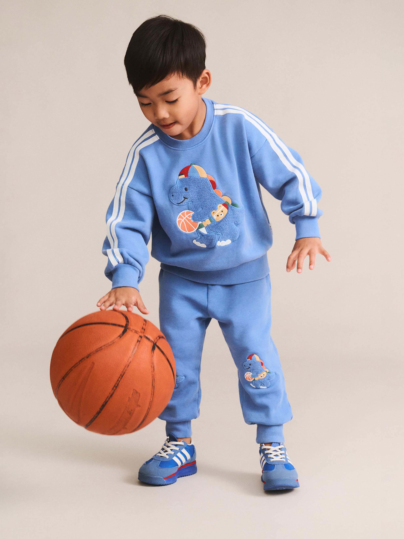 Huxbaby Huxbaby Baller Dino Sporty Stripe Sweatshirt