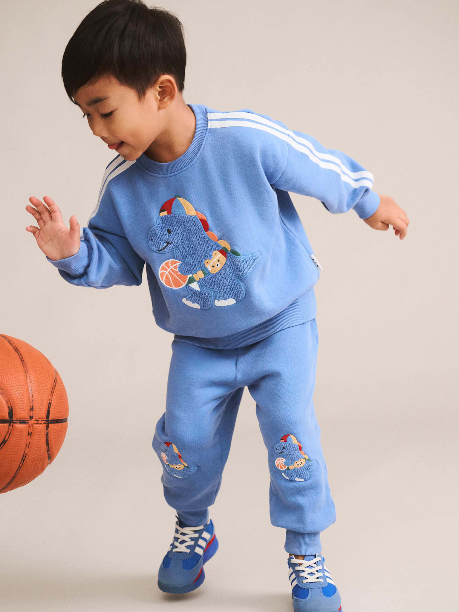 Huxbaby Huxbaby Baller Dino Sporty Stripe Sweatshirt