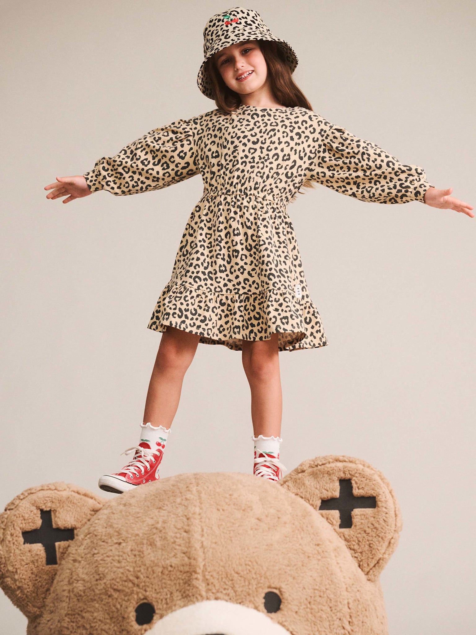 Huxbaby Huxbaby Leopard Dolman Sleeve Swing Dress