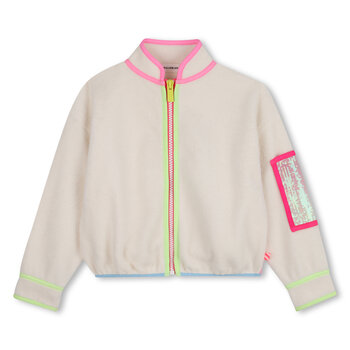 Billieblush Billieblush Faux Shearling Zip Up Sweatshirt
