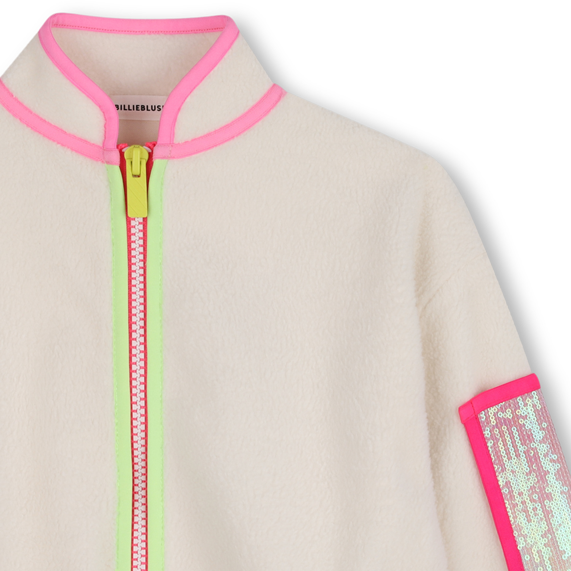 Billieblush Billieblush Faux Shearling Zip Up Sweatshirt