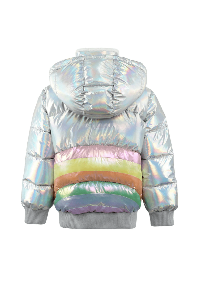 Lola & the Boys Lola & The Boys Hologram Rainbow Puffer