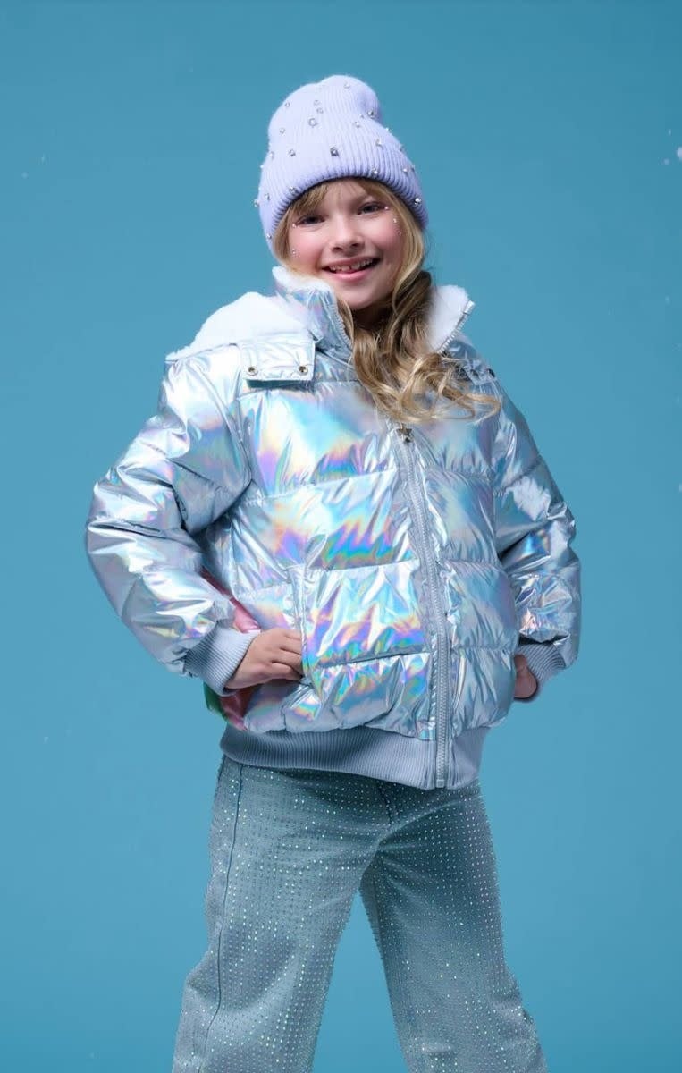 Lola & the Boys Lola & The Boys Hologram Rainbow Puffer