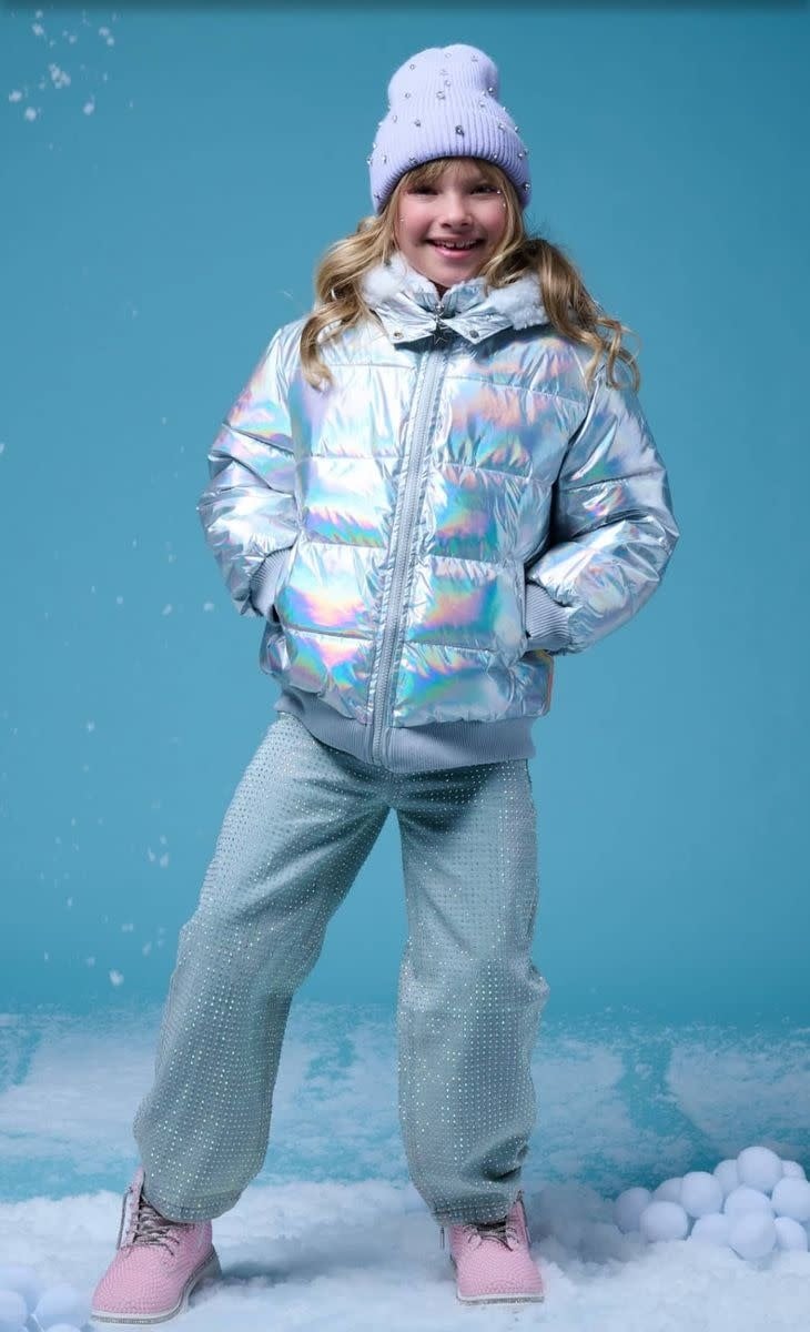Lola & the Boys Lola & The Boys Hologram Rainbow Puffer