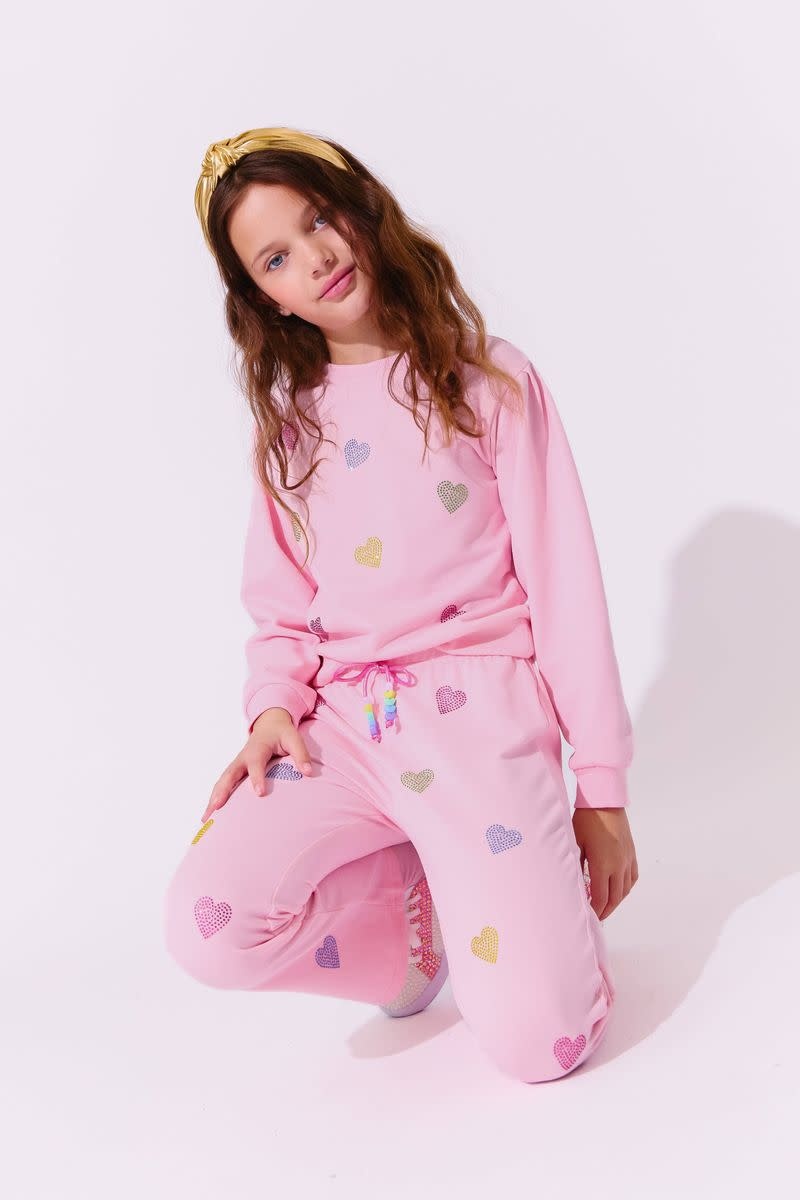 Lola & the Boys Lola & The Boys Pink Crystal Hearts Set