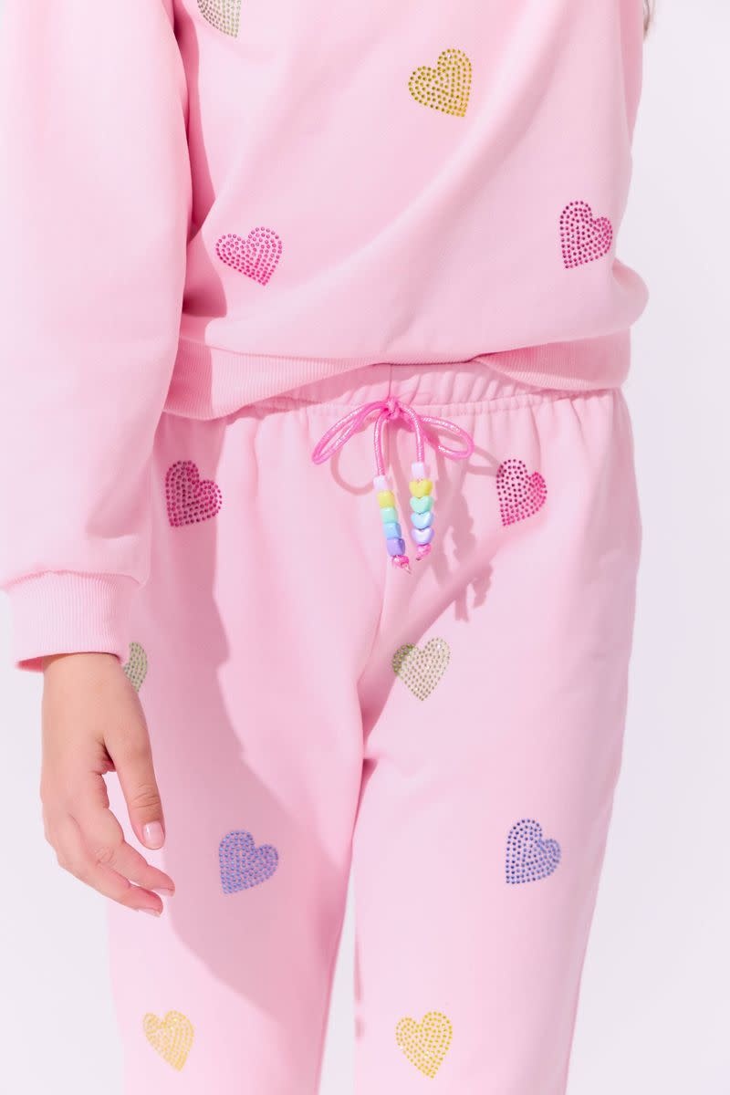 Lola & the Boys Lola & The Boys Pink Crystal Hearts Set