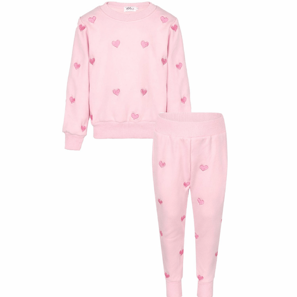 Lola & the Boys Lola & The Boys Full Hearts Jogger Set