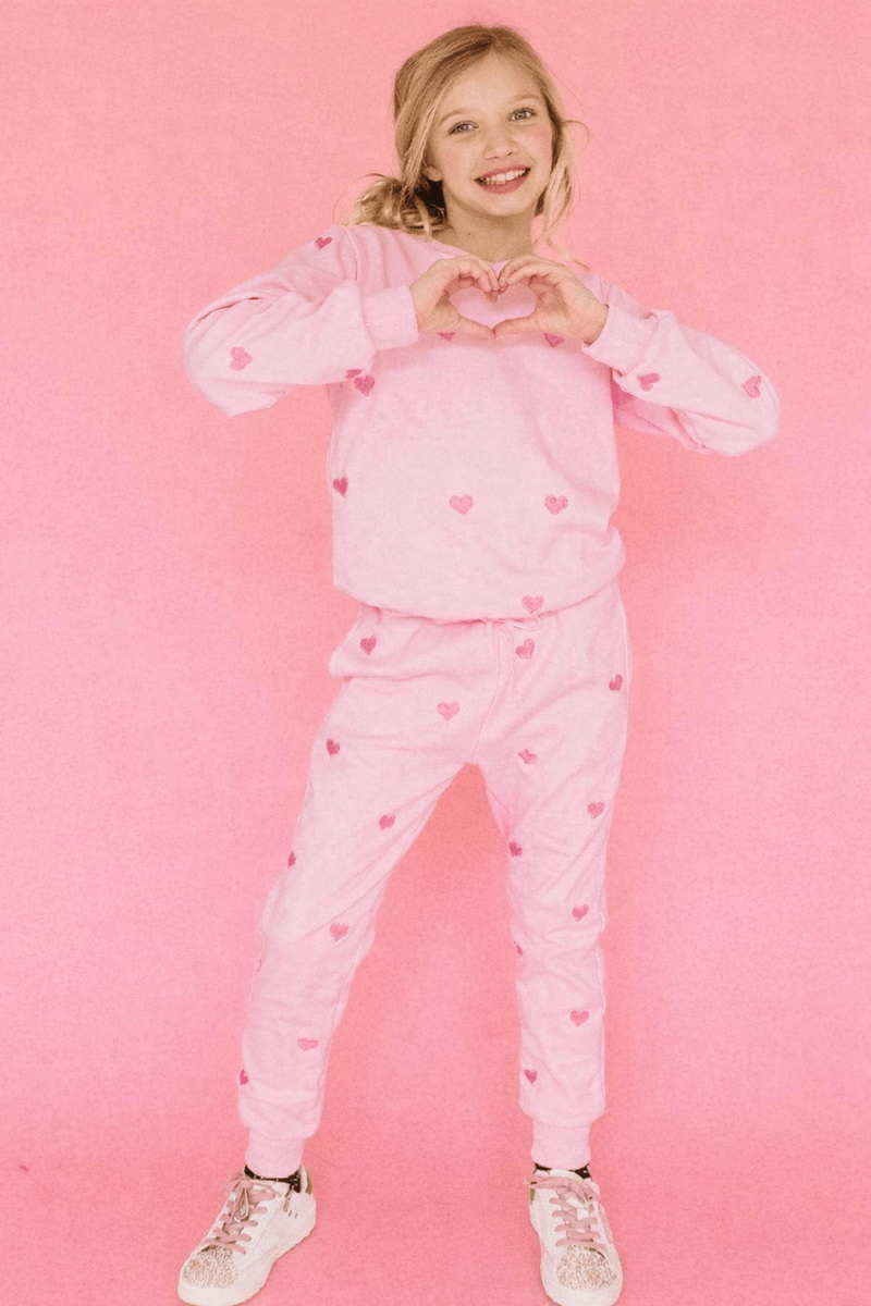 Lola & the Boys Lola & The Boys Full Hearts Jogger Set