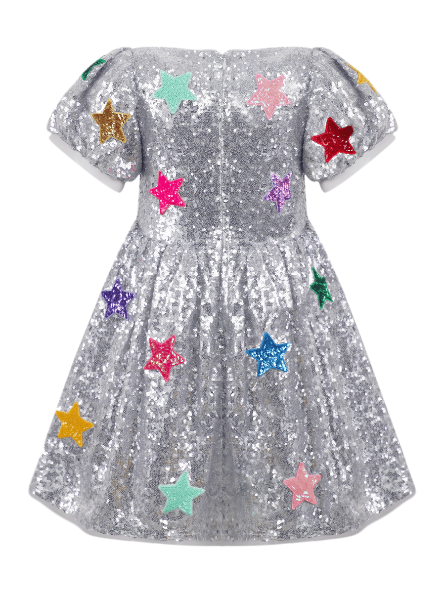 Lola & the Boys Lola & The Boys Sparkle Rainbow Star Dress
