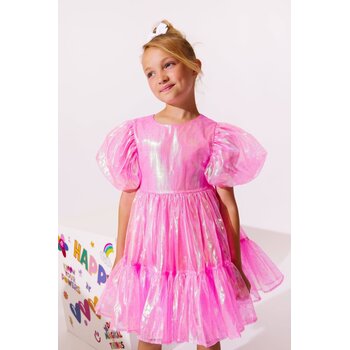 Lola & the Boys Lola & The Boys Crystal Pink Hologram Dress
