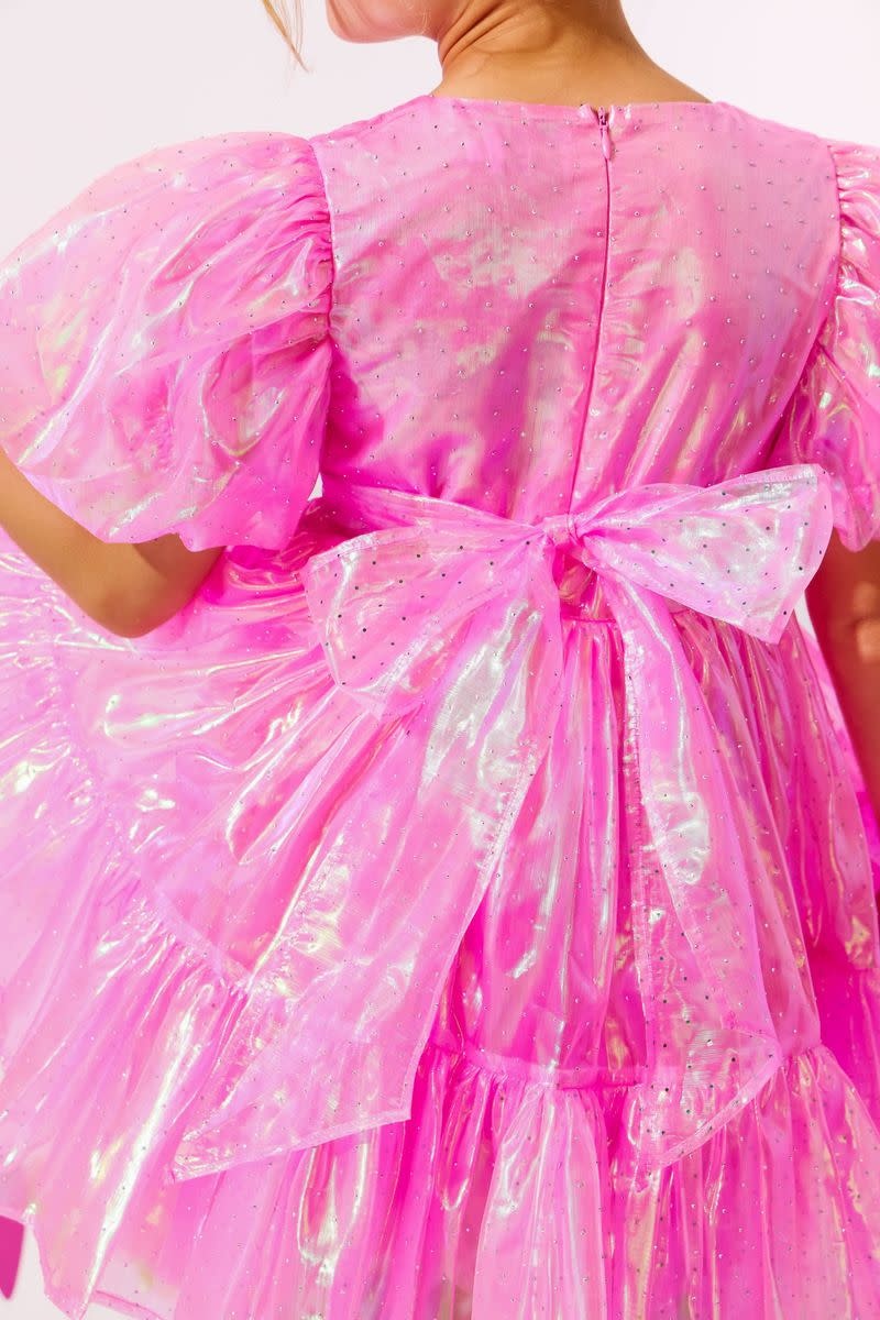 Lola & the Boys Lola & The Boys Crystal Pink Hologram Dress