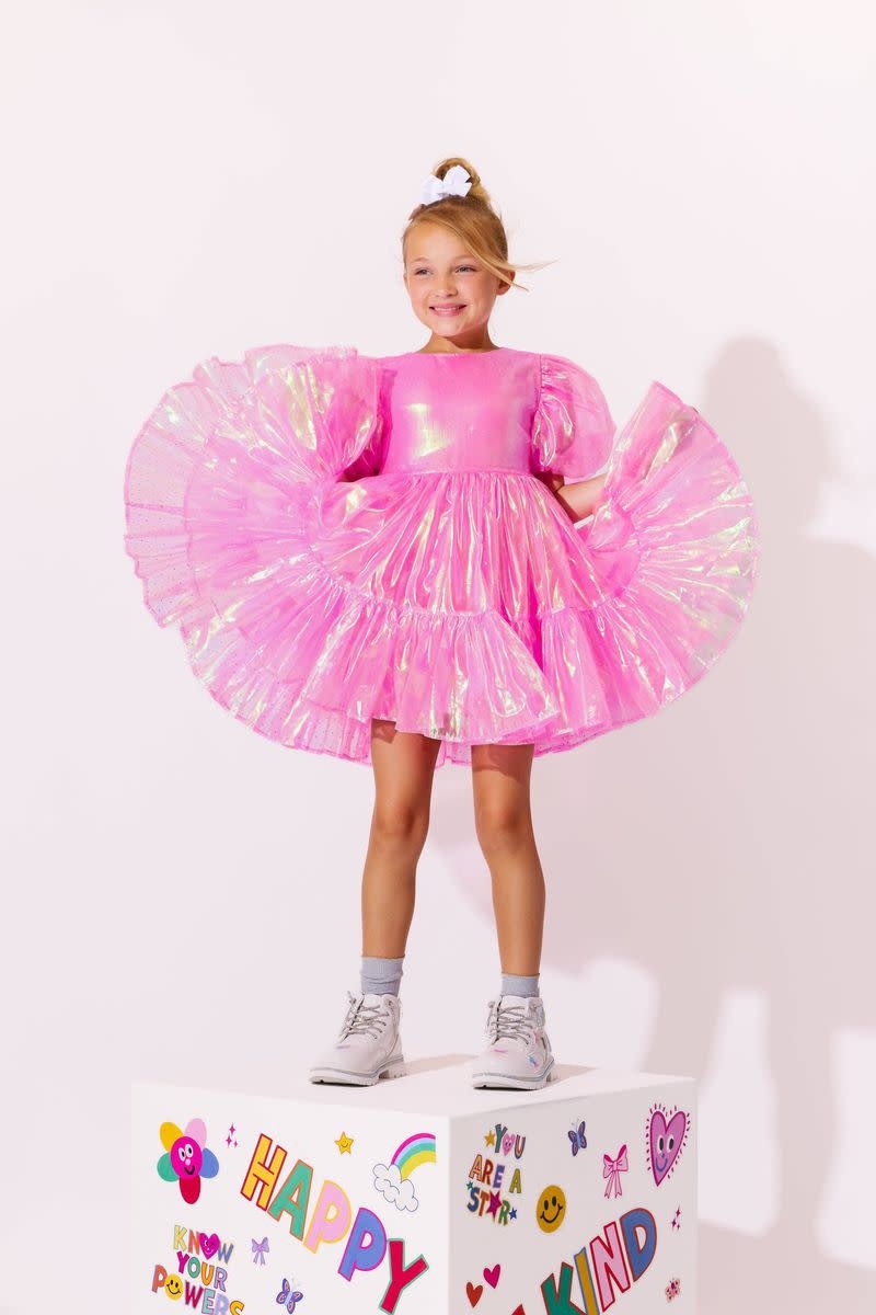 Lola & the Boys Lola & The Boys Crystal Pink Hologram Dress
