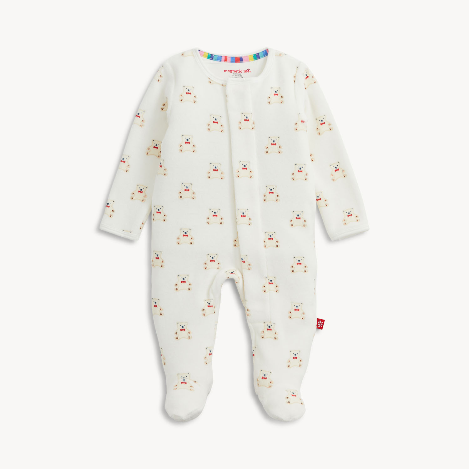 Magnetic Me Magnetic Me Teddy Bows Velour Footie