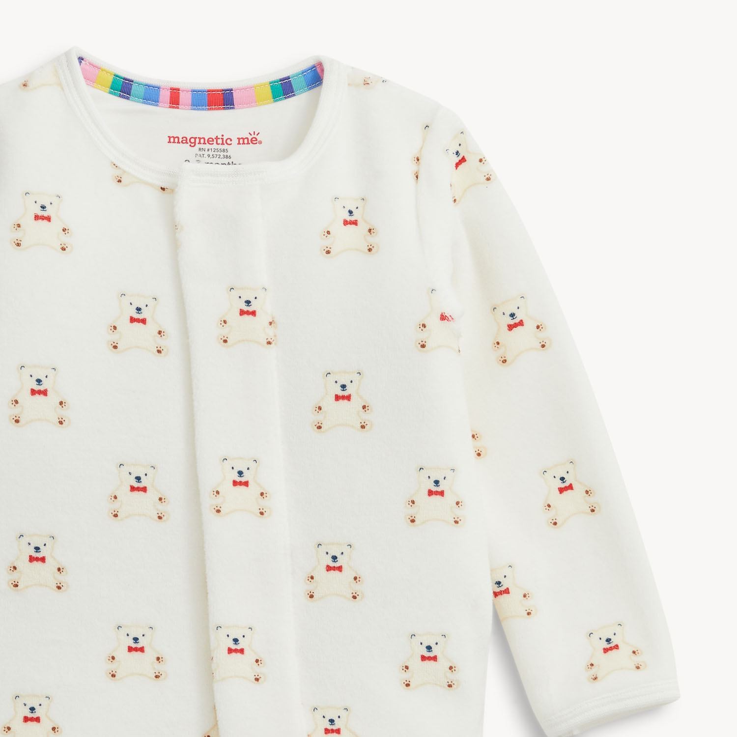Magnetic Me Magnetic Me Teddy Bows Velour Footie