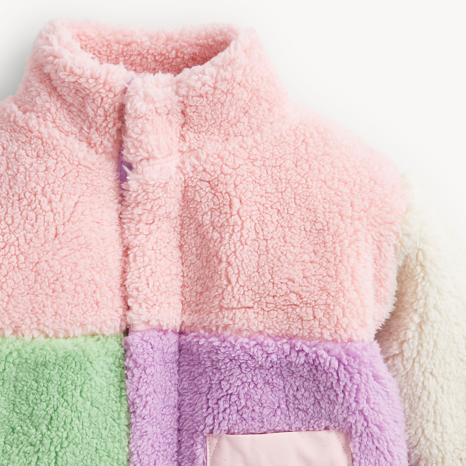 Magnetic Me Magnetic Me Pink Colorblock Sherpa Girls Jacket