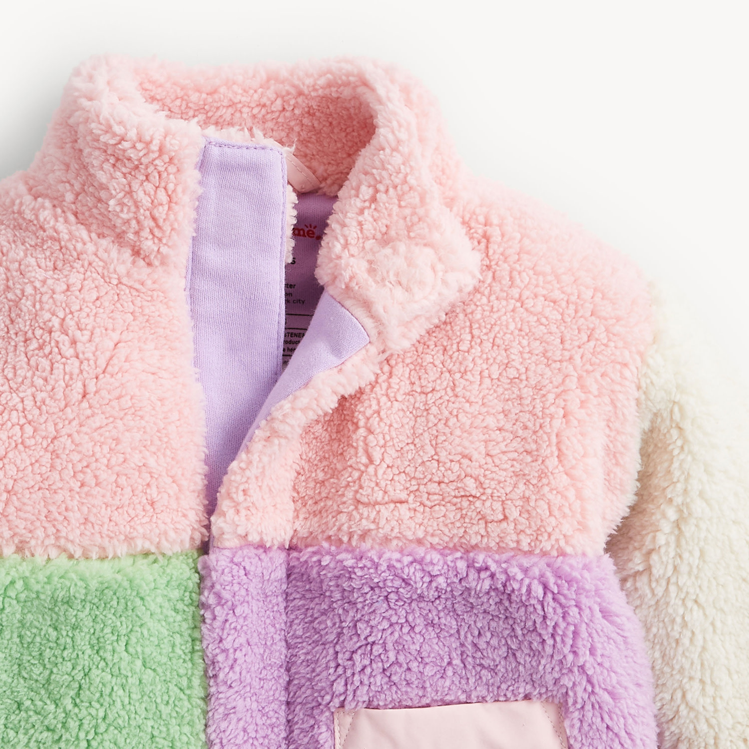 Magnetic Me Magnetic Me Pink Colorblock Sherpa Girls Jacket