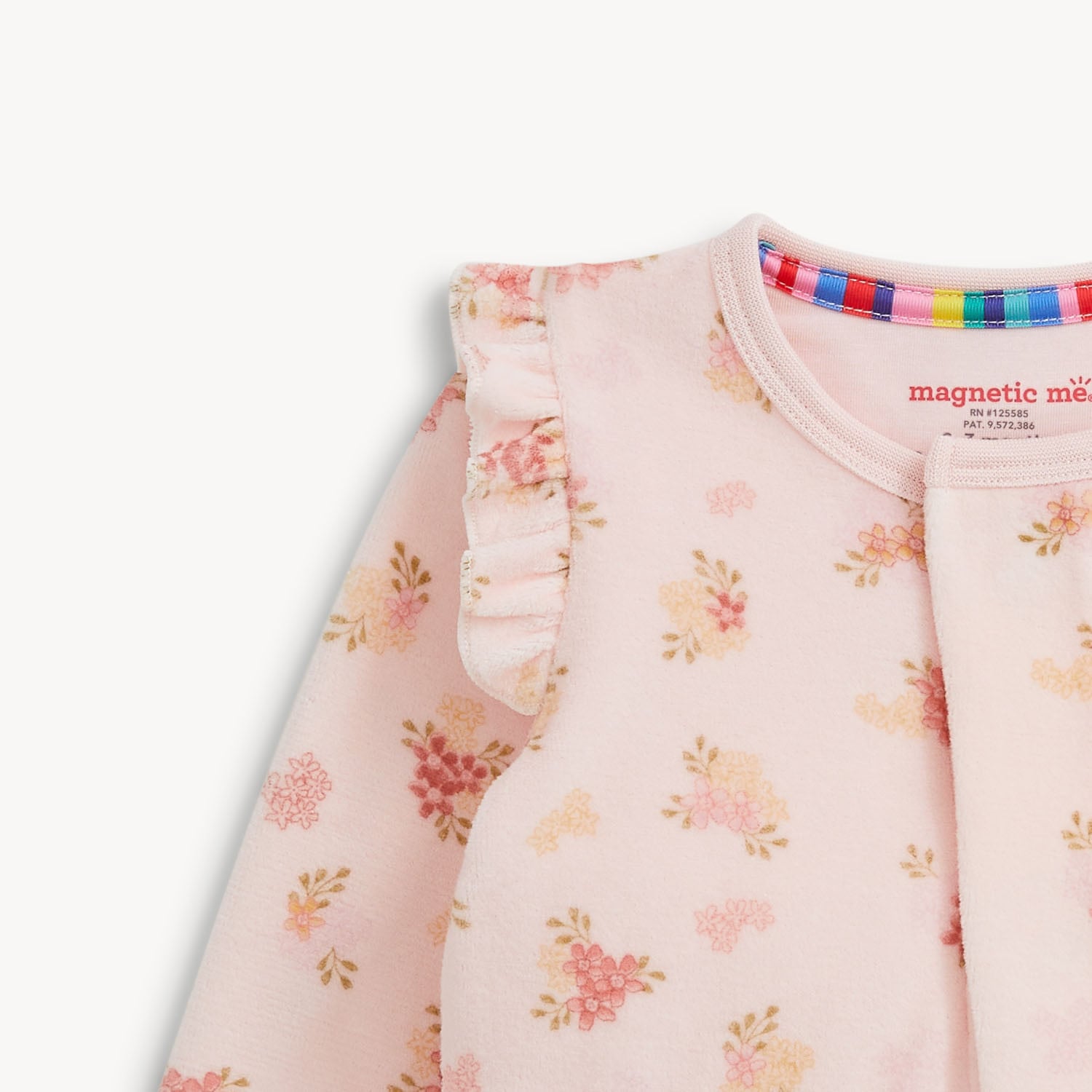 Magnetic Me Magnetic Me Floral Girls Velour Footie