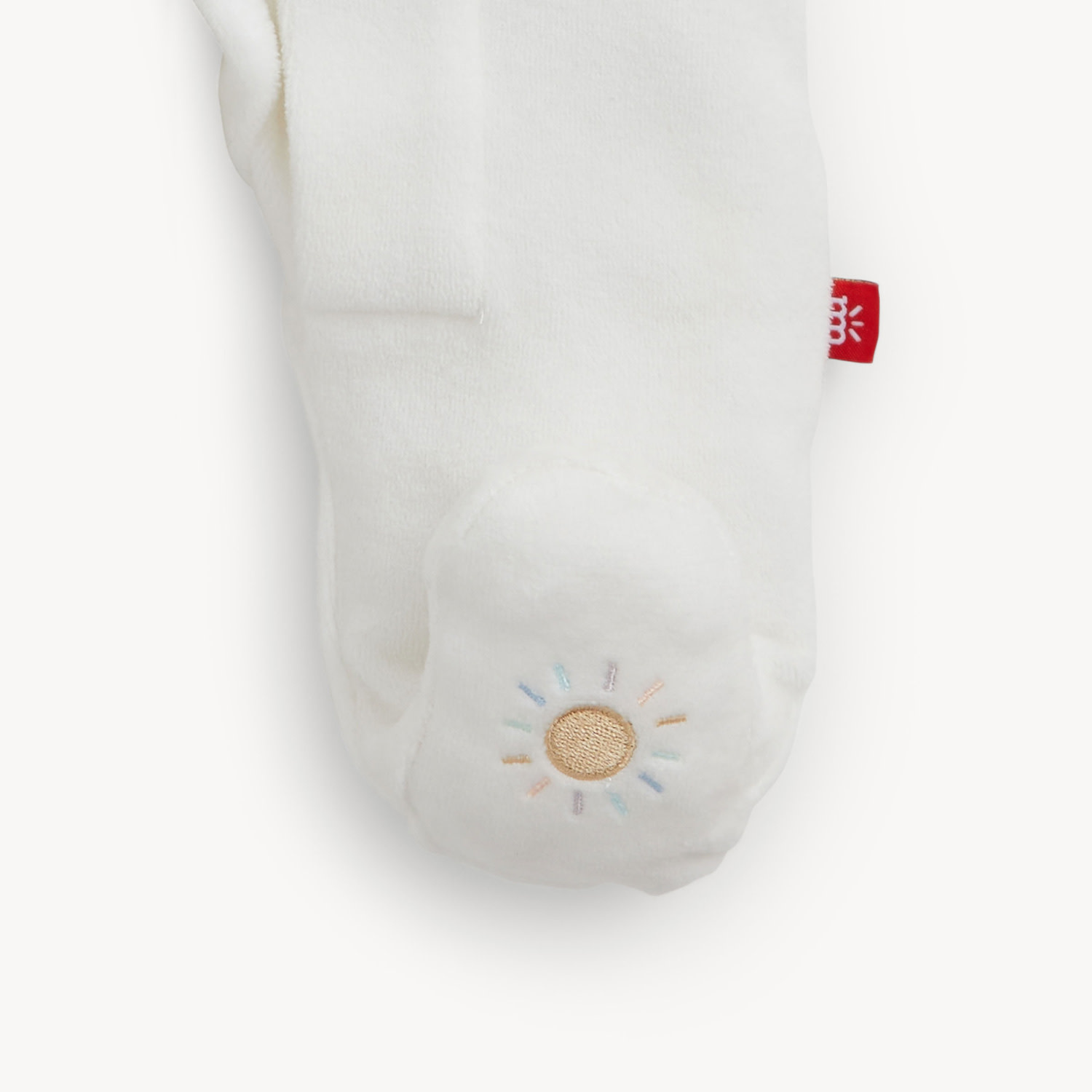 Magnetic Me Magnetic Me Embroidery Giraffe Cream Velour Footie