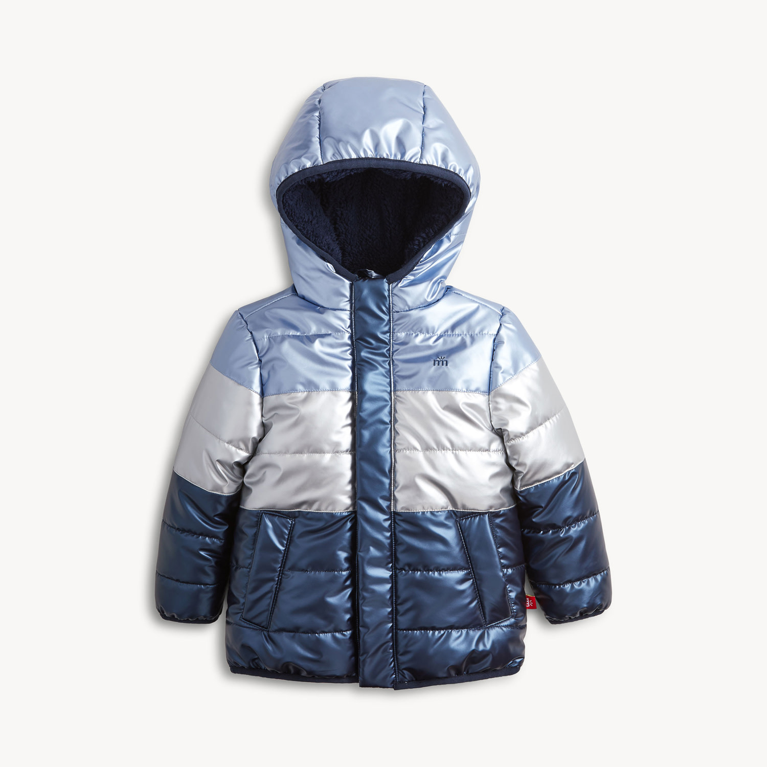 Magnetic Me Magnetic Me Blue Colorblock Metallic Puffer Jacket