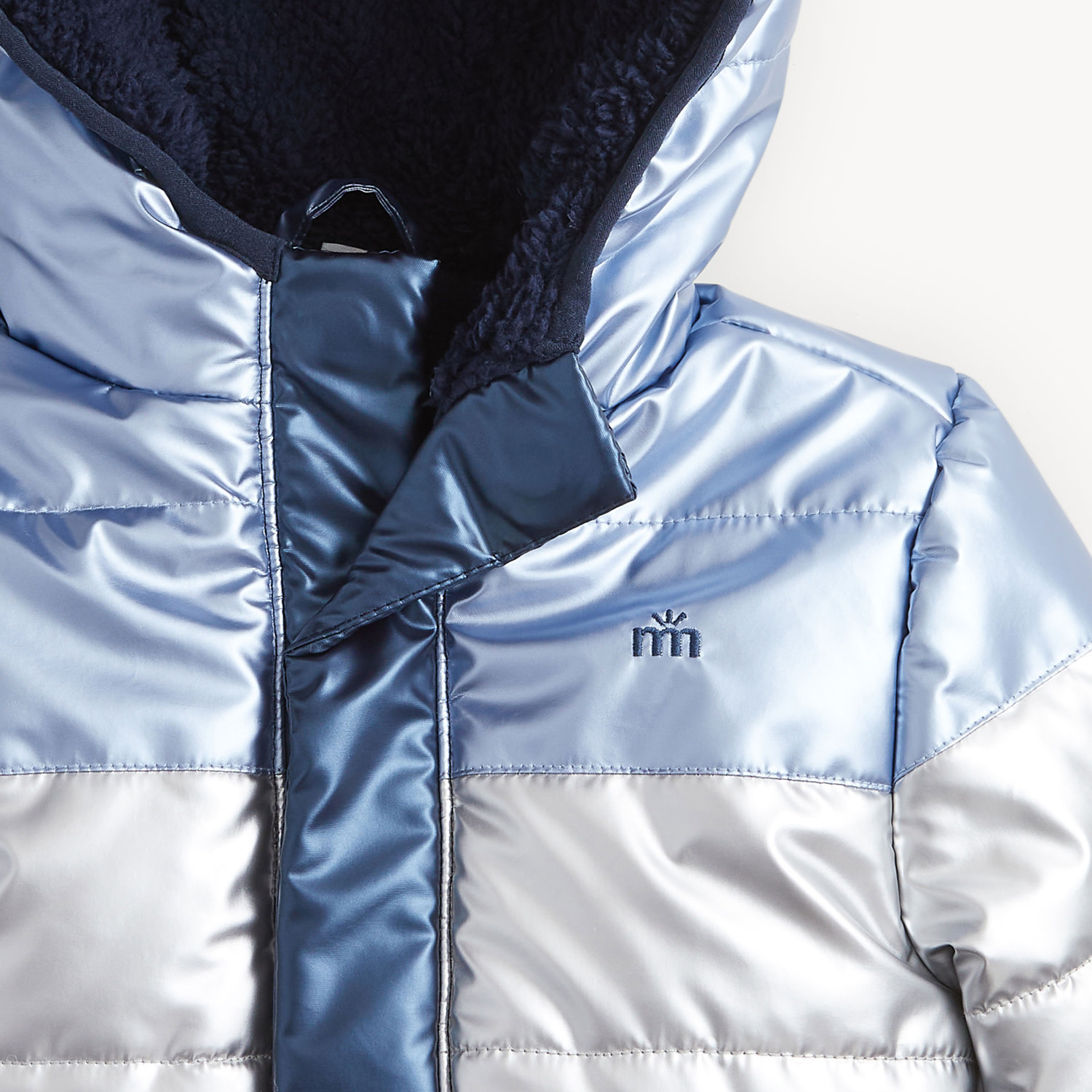 Magnetic Me Magnetic Me Blue Colorblock Metallic Puffer Jacket