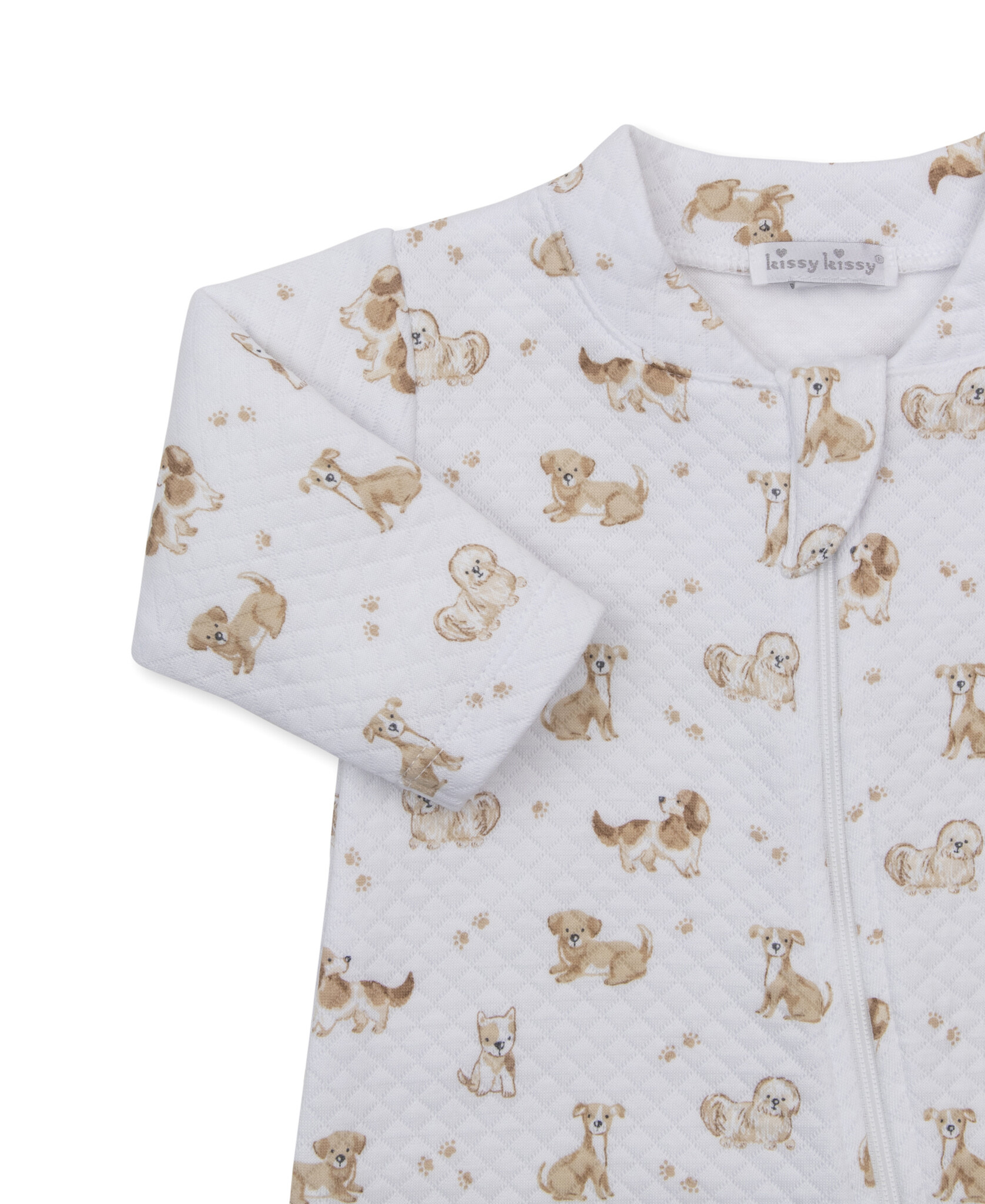 kissy kissy Kissy Kissy Puppy Paws Jacquard Zipper Footie