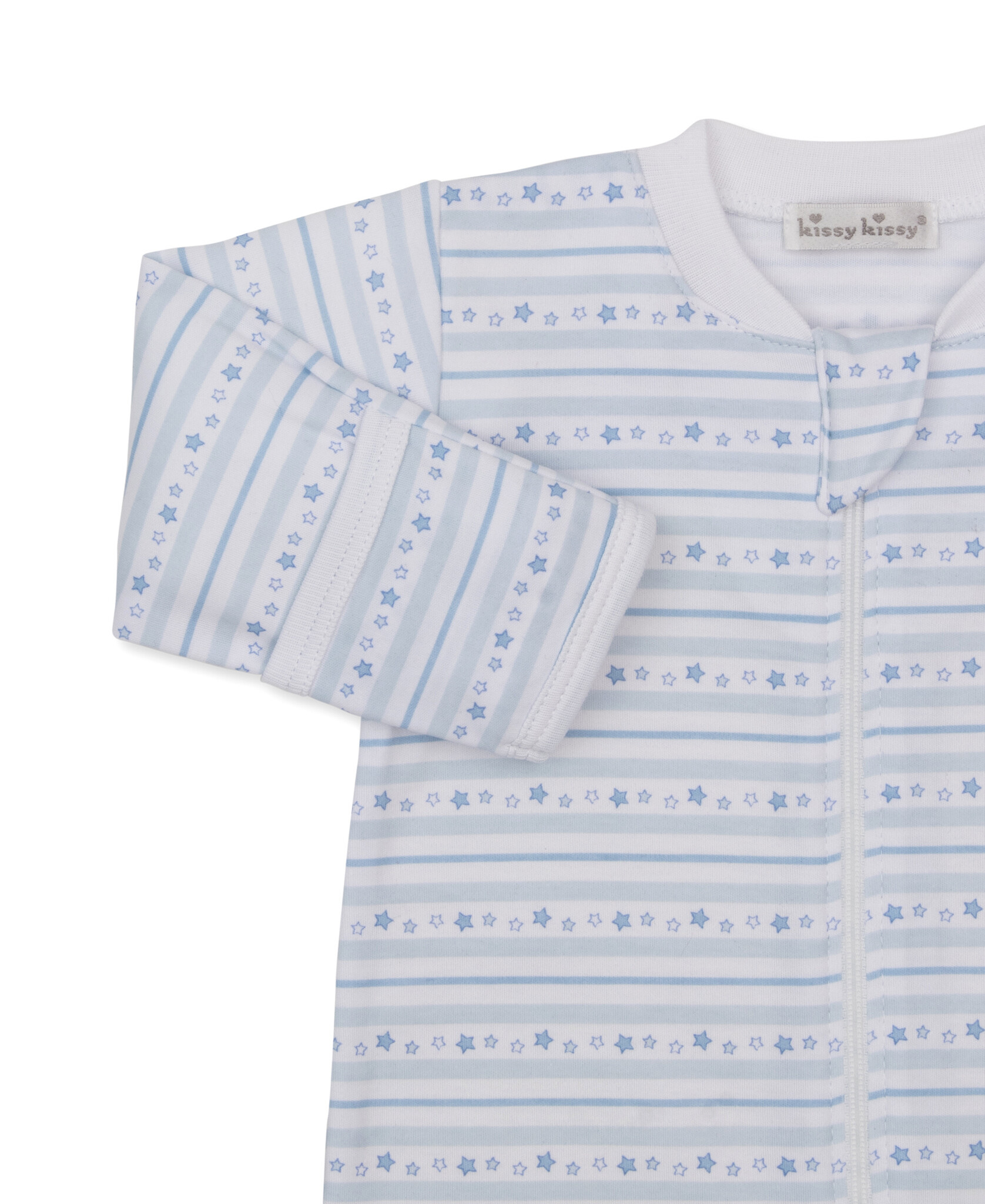 kissy kissy Kissy Kissy Starry Stripes Zip Footie