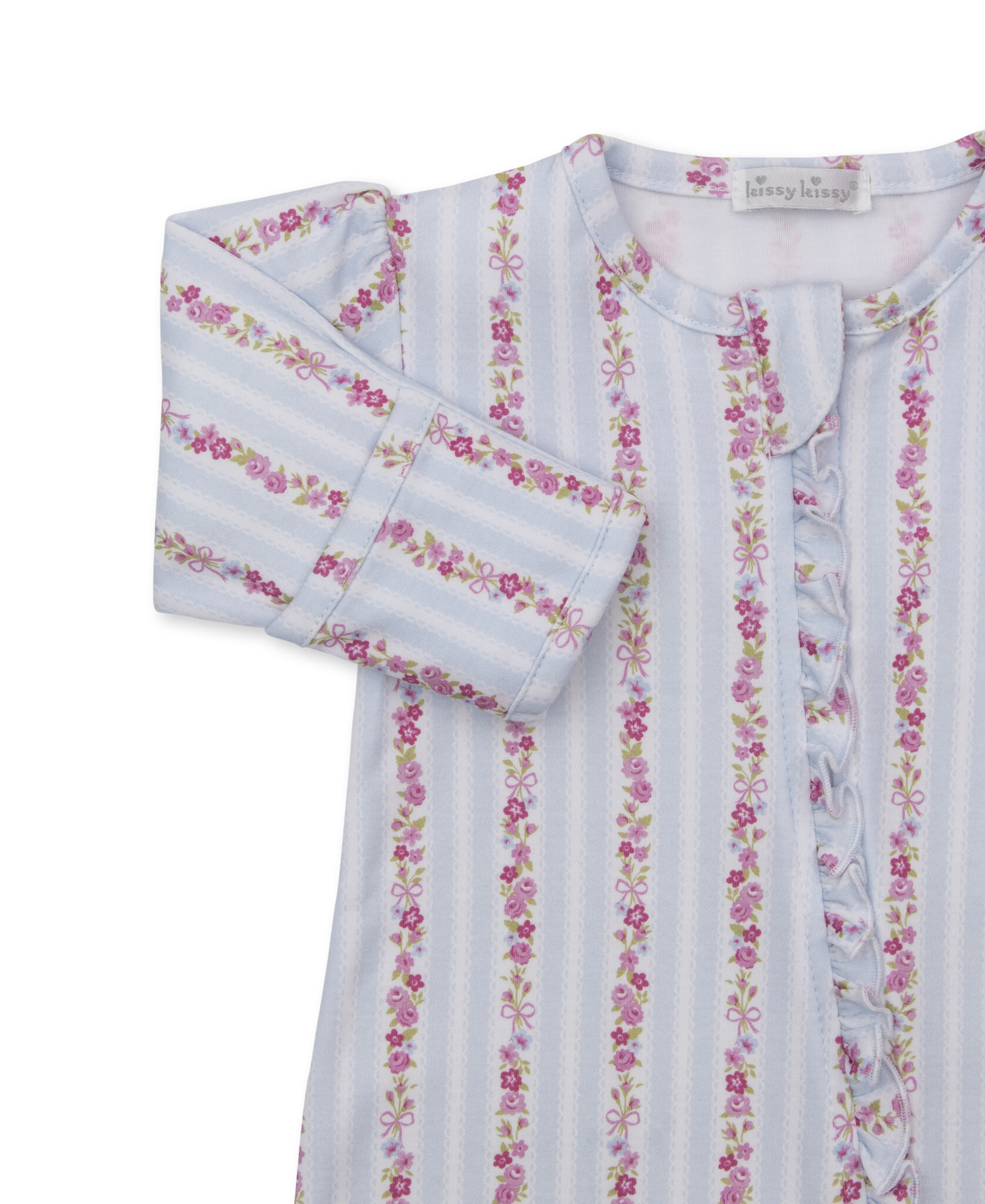 kissy kissy Kissy Kissy Rose Renaissance Stripe Zip Footie