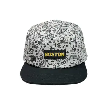 Sidetrack Sidetrack Toddler Boston Hockey Print 5-Panel Hat