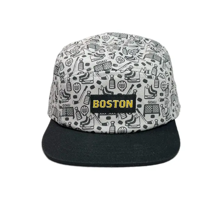 Sidetrack Sidetrack Toddler Boston Hockey Print 5-Panel Hat