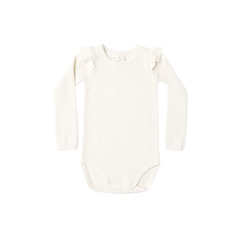 Rylee and Cru Rylee & Cru Shoulder Ruffle Bodysuit