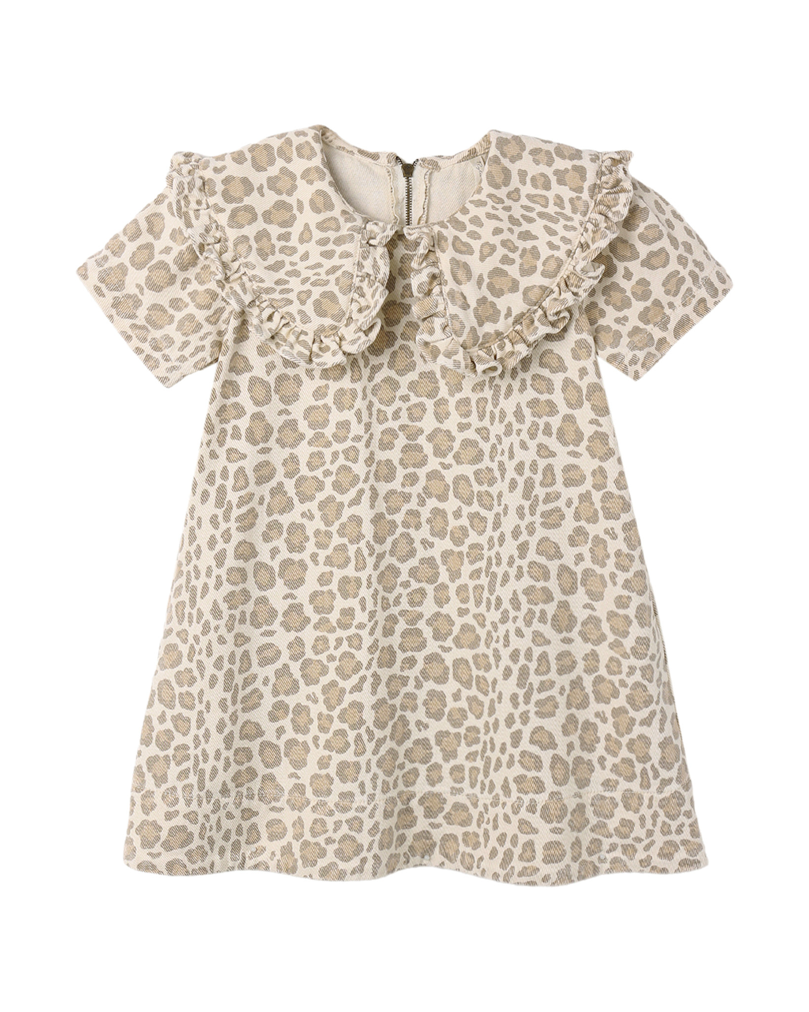 Rylee and Cru Rylee & Cru Leopard Collared Denim Mini Dress