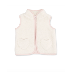 Angel Dear Angel Dear Sherpa Zip Vest with Heart Pocket