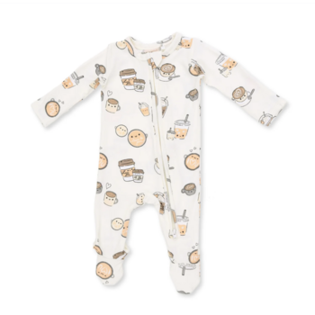 Angel Dear Angel Dear Love you A Latte 2 Way Zipper Footie