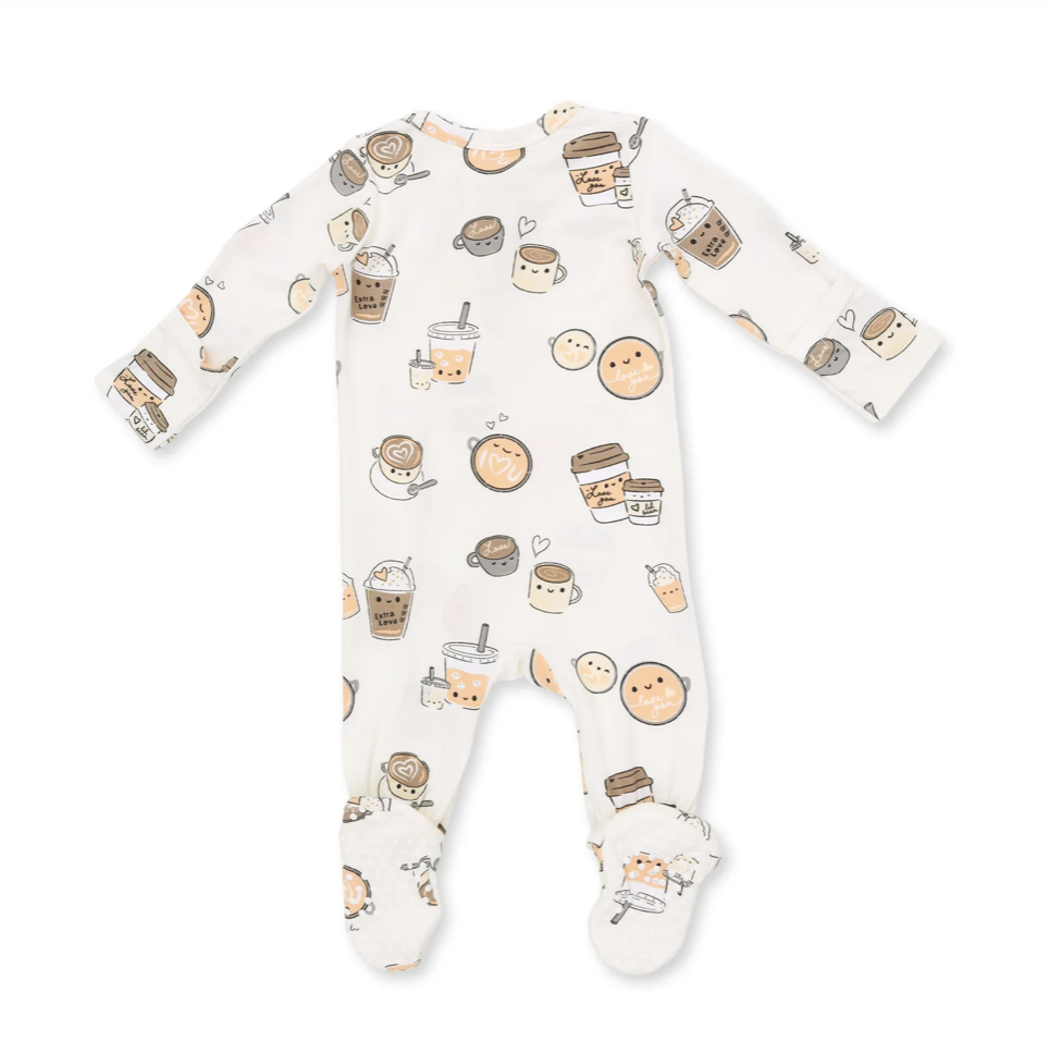 Angel Dear Angel Dear Love you A Latte 2 Way Zipper Footie