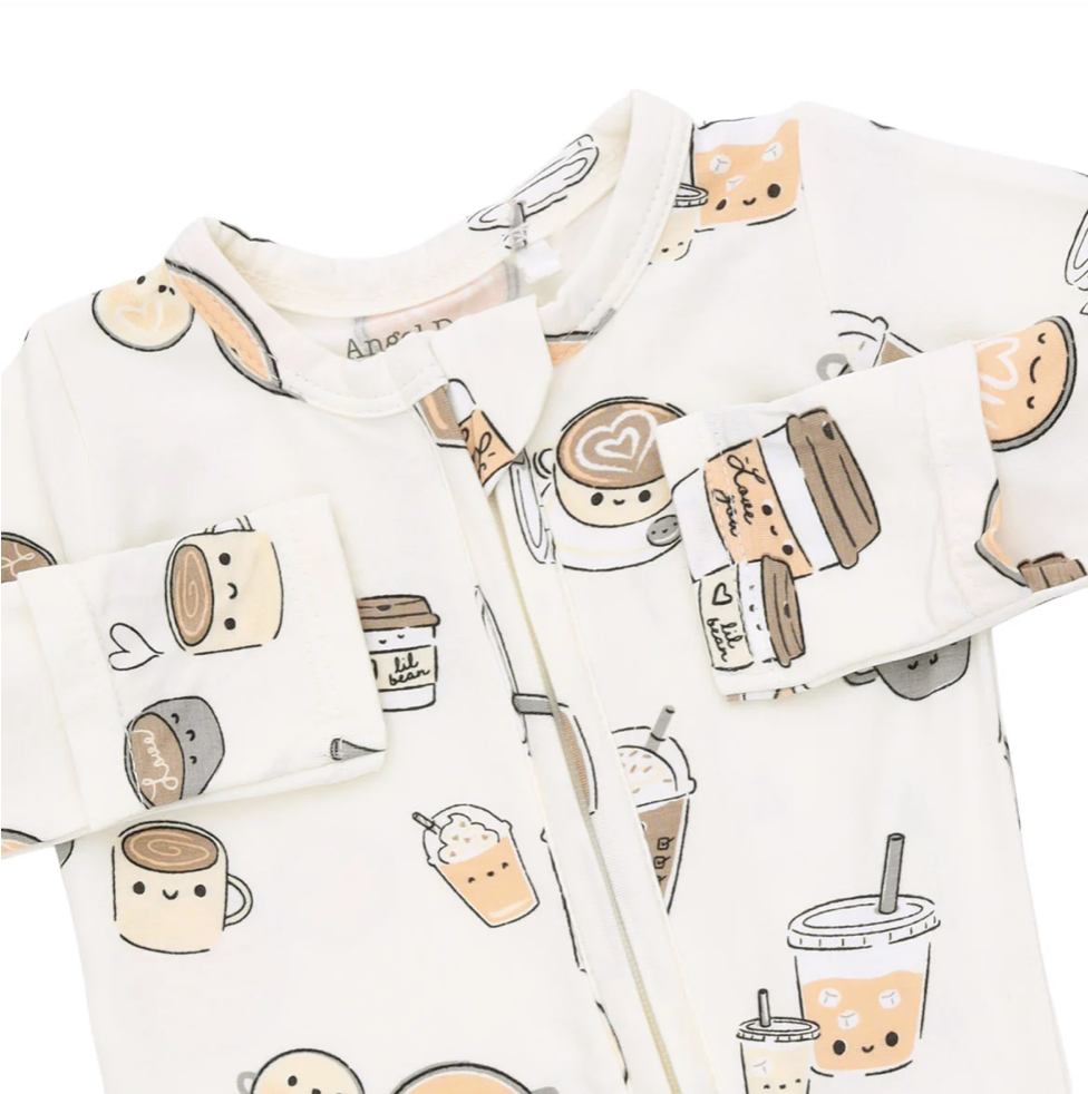 Angel Dear Angel Dear Love you A Latte 2 Way Zipper Footie